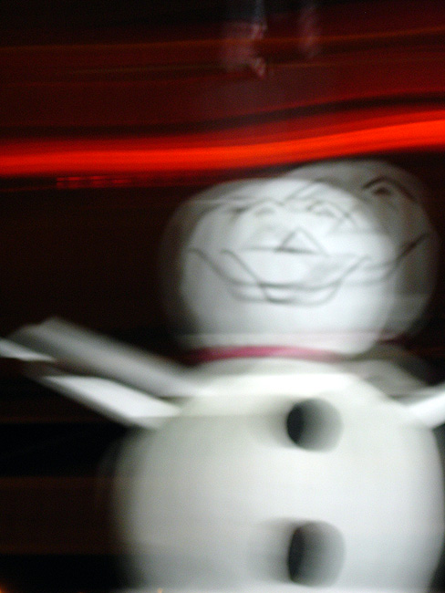 Sarah didn't warn us about the Maplewood snowman.